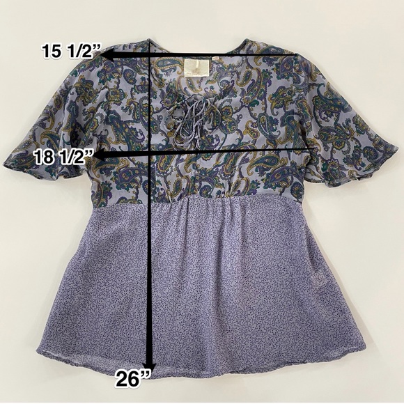 One Fine Day Sheer Chiffon Paisley Top - Picture 10 of 10